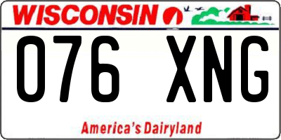 WI license plate 076XNG