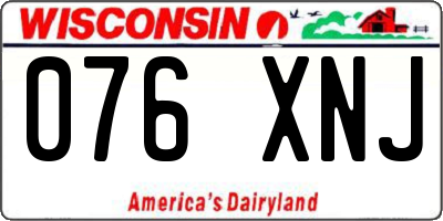WI license plate 076XNJ