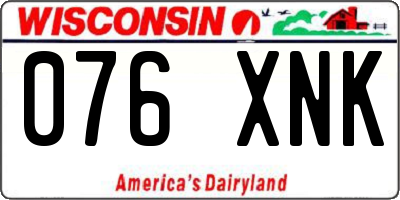 WI license plate 076XNK