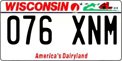 WI license plate 076XNM