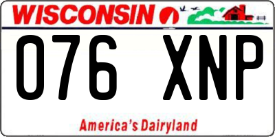 WI license plate 076XNP