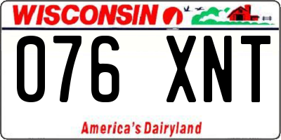 WI license plate 076XNT