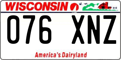 WI license plate 076XNZ