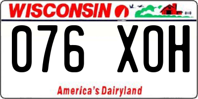 WI license plate 076XOH