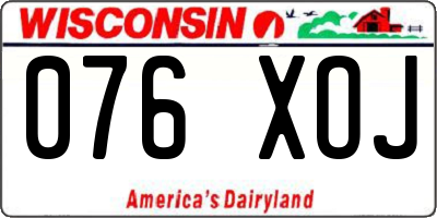 WI license plate 076XOJ