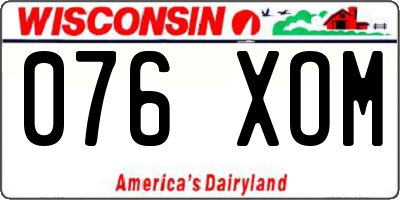 WI license plate 076XOM