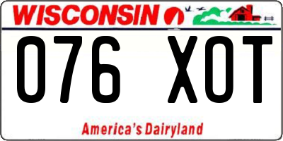 WI license plate 076XOT