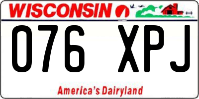 WI license plate 076XPJ