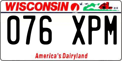WI license plate 076XPM