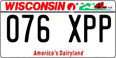 WI license plate 076XPP