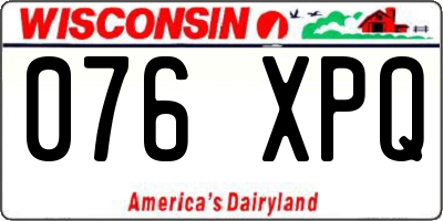 WI license plate 076XPQ