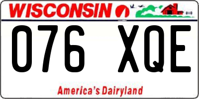 WI license plate 076XQE