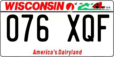 WI license plate 076XQF