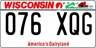 WI license plate 076XQG