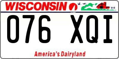 WI license plate 076XQI