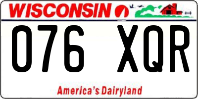 WI license plate 076XQR
