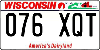 WI license plate 076XQT