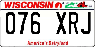 WI license plate 076XRJ