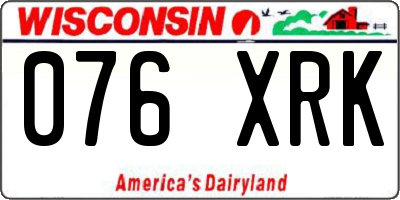 WI license plate 076XRK