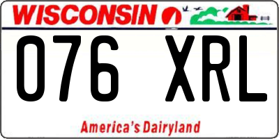 WI license plate 076XRL