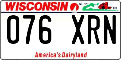 WI license plate 076XRN