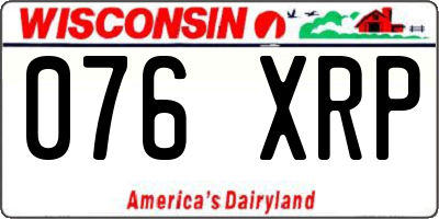 WI license plate 076XRP
