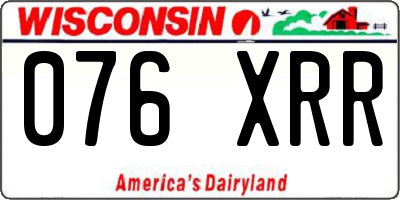 WI license plate 076XRR