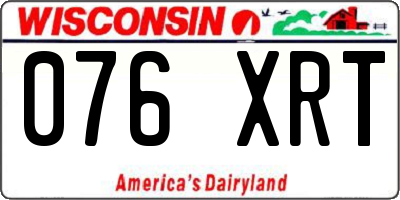 WI license plate 076XRT