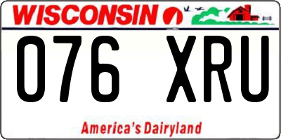 WI license plate 076XRU