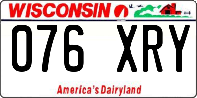 WI license plate 076XRY