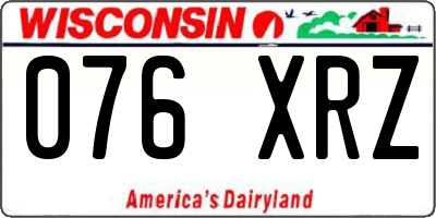 WI license plate 076XRZ