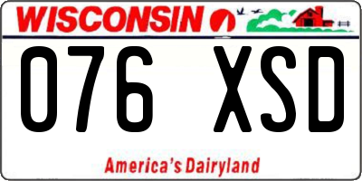 WI license plate 076XSD