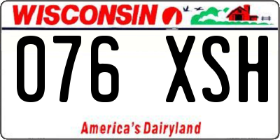 WI license plate 076XSH