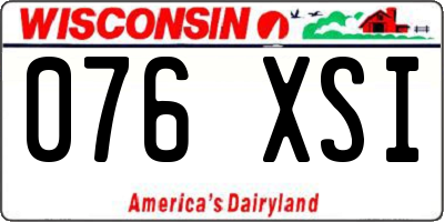 WI license plate 076XSI