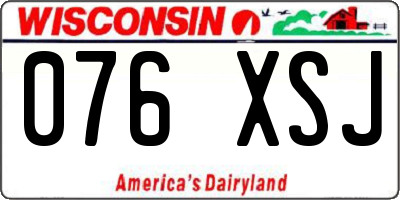 WI license plate 076XSJ