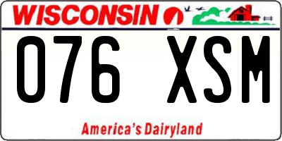 WI license plate 076XSM