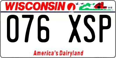 WI license plate 076XSP
