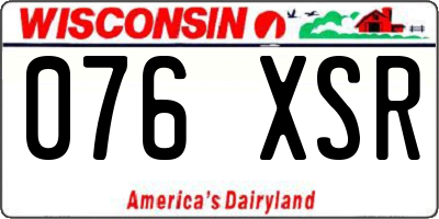 WI license plate 076XSR