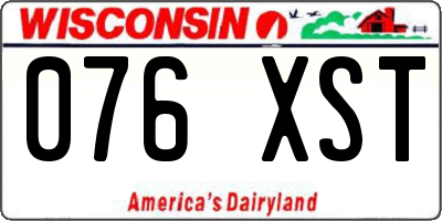 WI license plate 076XST