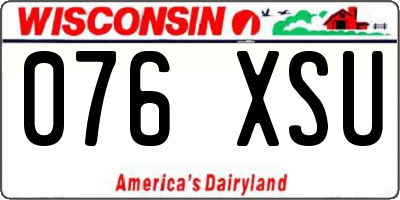 WI license plate 076XSU