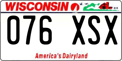 WI license plate 076XSX
