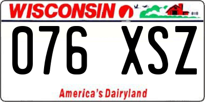 WI license plate 076XSZ