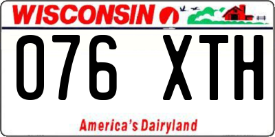 WI license plate 076XTH