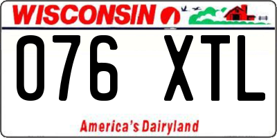 WI license plate 076XTL