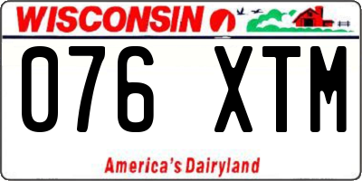 WI license plate 076XTM
