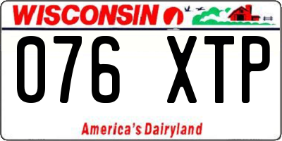 WI license plate 076XTP
