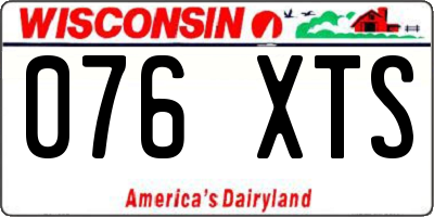 WI license plate 076XTS