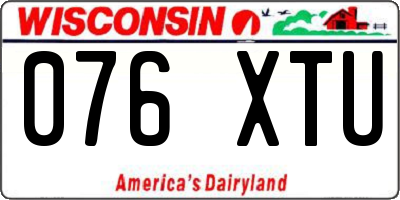 WI license plate 076XTU