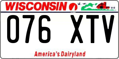 WI license plate 076XTV
