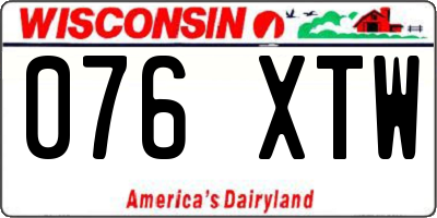 WI license plate 076XTW